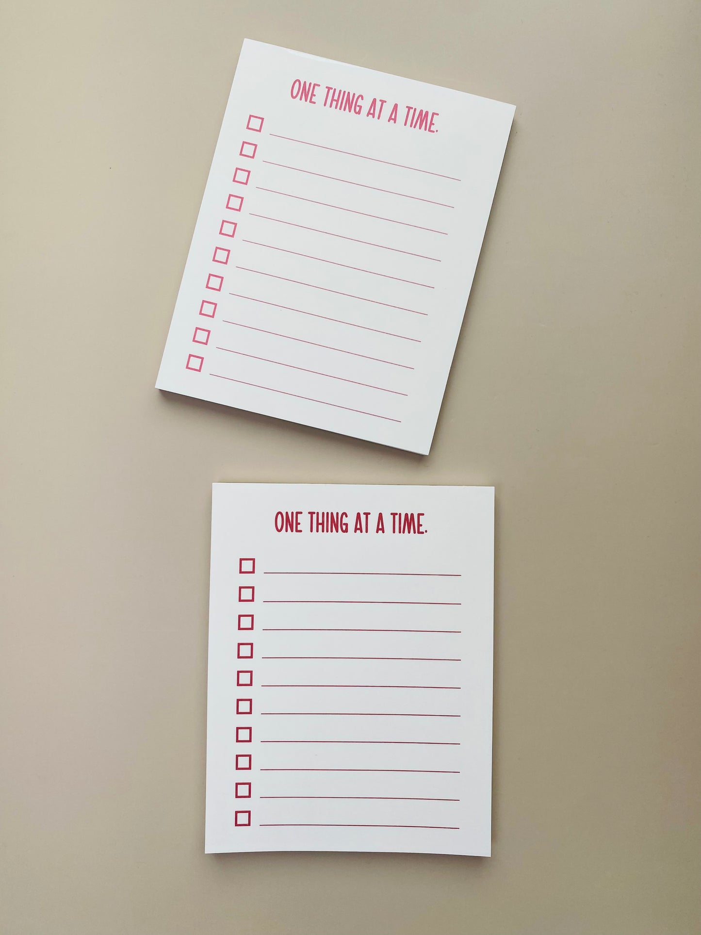 One Thing At A Time Checklist Notepad